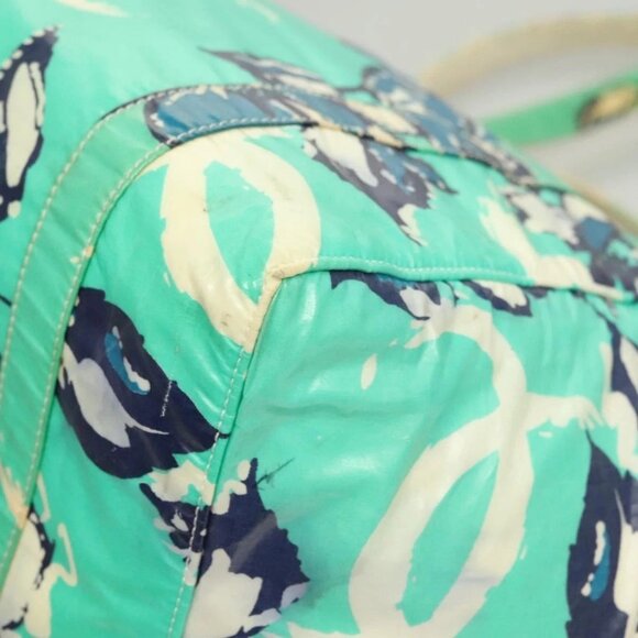 CHANEL Tote Bag Nylon Green Silver CC Auth mr1316 - Picture 5 of 16